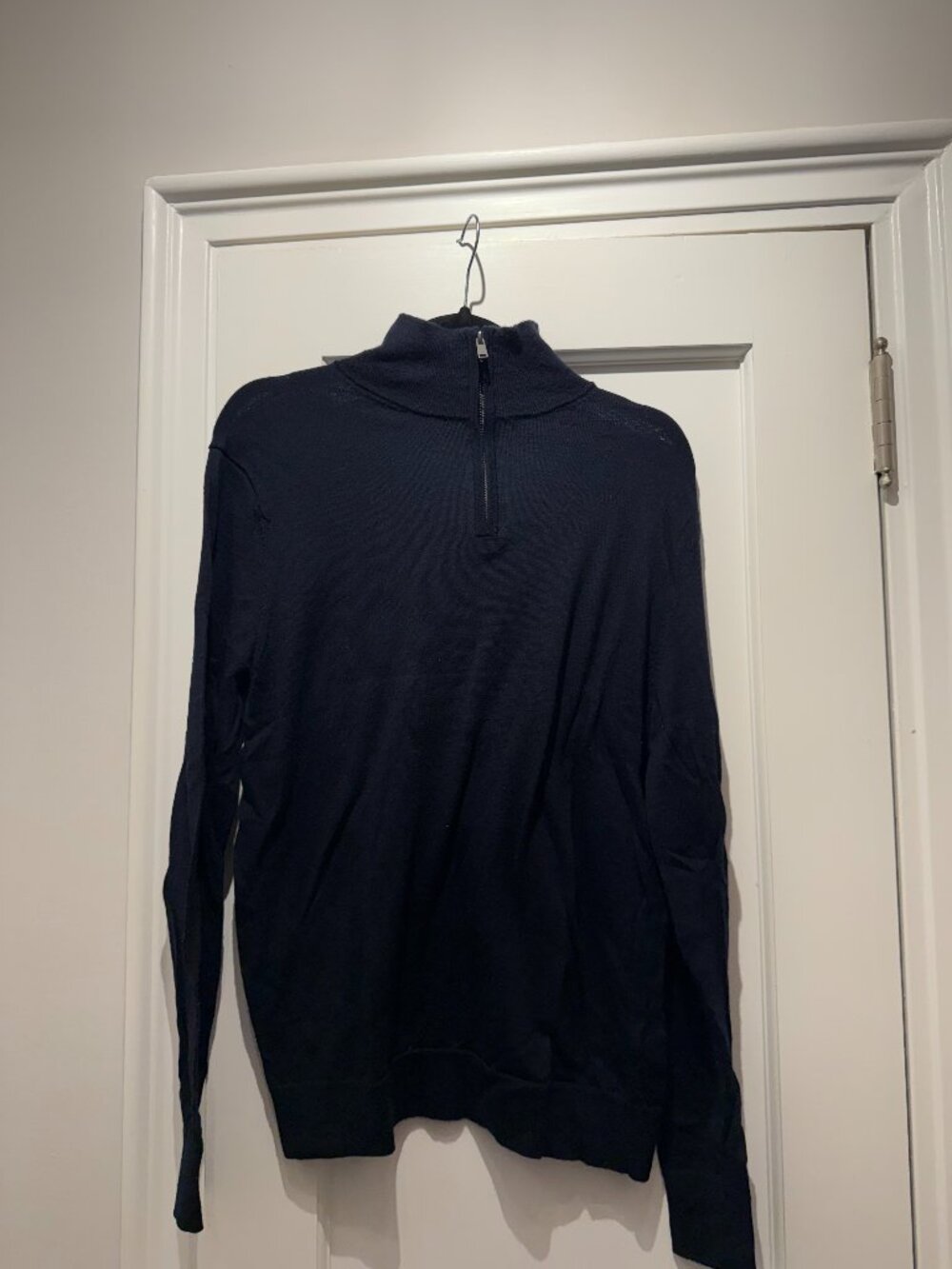 Zara 100% Wool Navy Quarter Zip Large